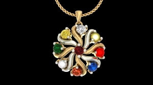 Navratna Gold Pendants Online for Women