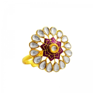 Buy Fashion Kundan Meenakari Finger Rings for Women Online