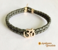 Absolutely Unique and Special Aum Gold charm Leather Bracele