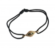 Evil Eye In Gold Bracelet with Enamel Work on Adjustable nyl